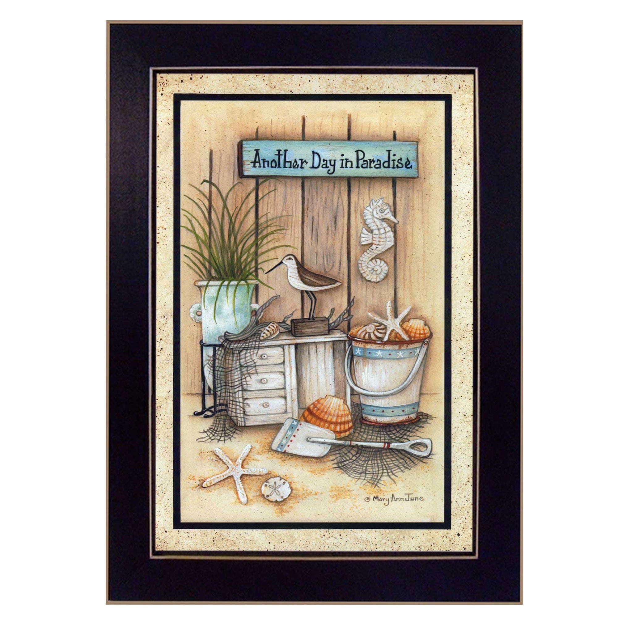 Another Day in Paradise 1 Black Framed Print Wall Art - Homeroots