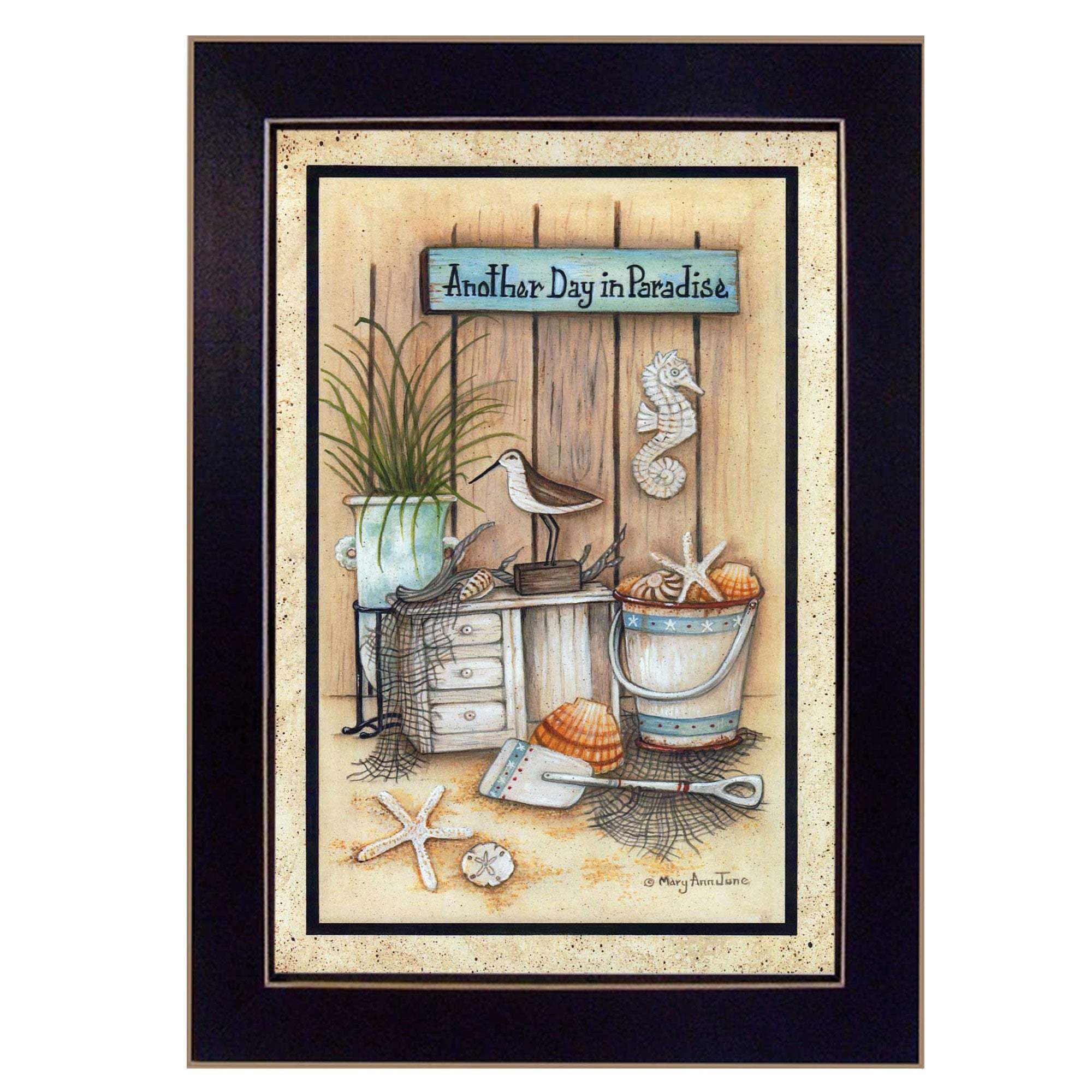 Another Day in Paradise 1 Black Framed Print Wall Art - Homeroots - Flyclothing LLC