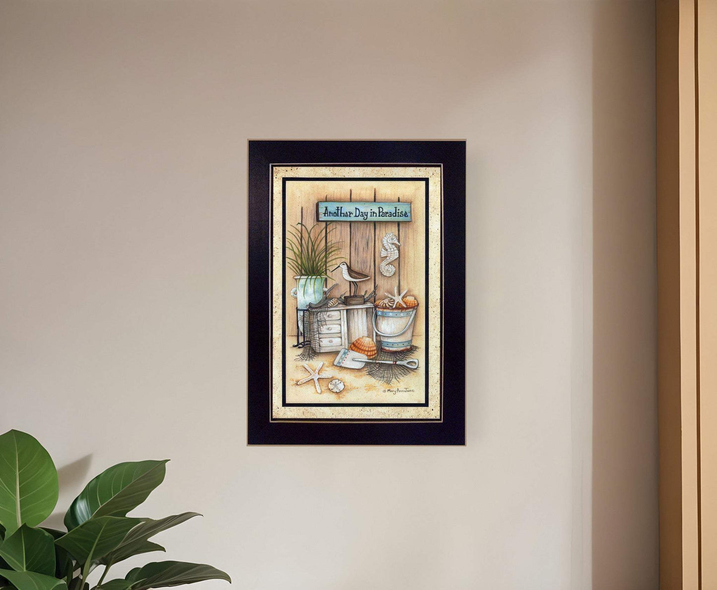 Another Day in Paradise 1 Black Framed Print Wall Art - Homeroots - Flyclothing LLC