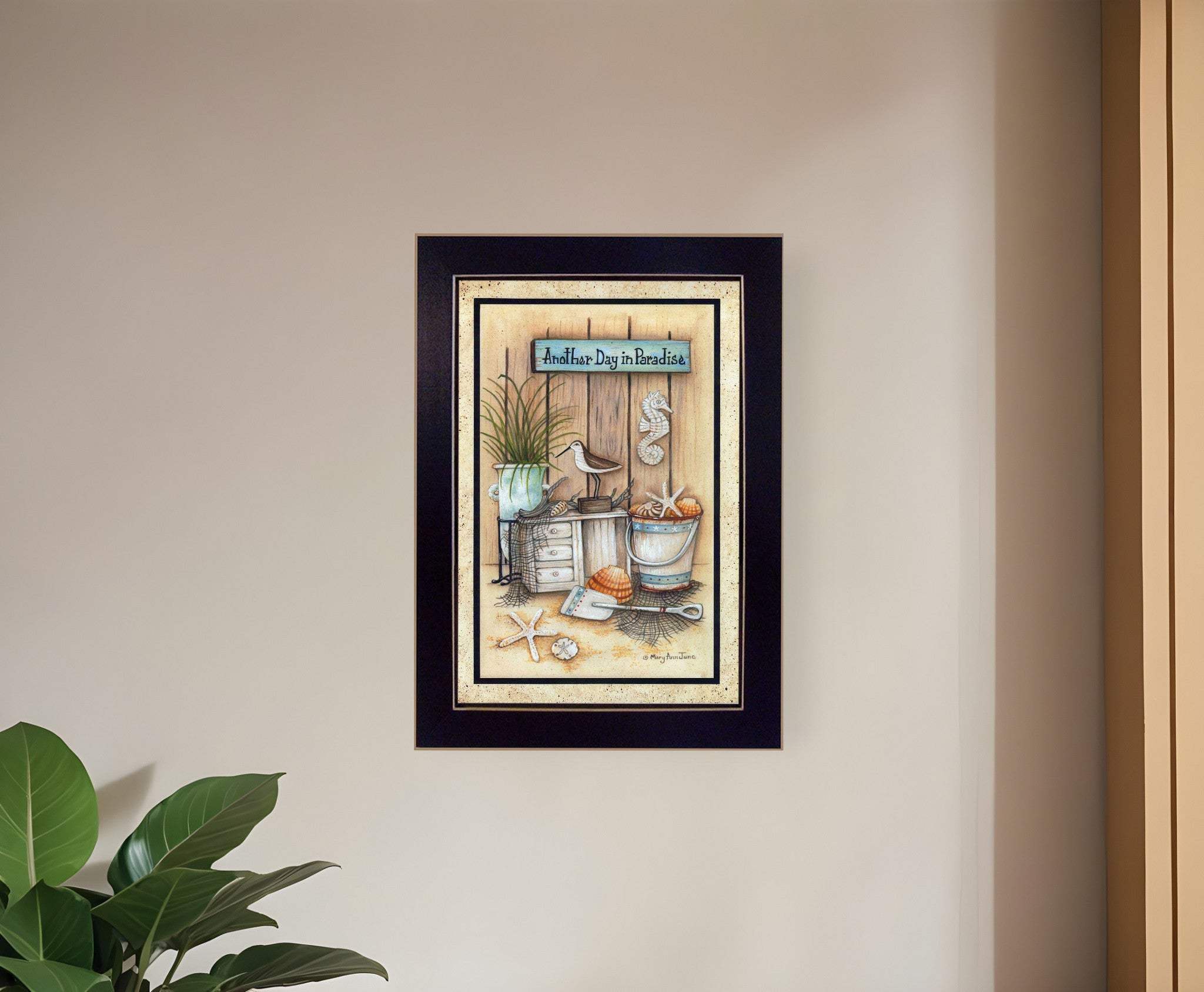 Another Day in Paradise 1 Black Framed Print Wall Art - Homeroots - Flyclothing LLC