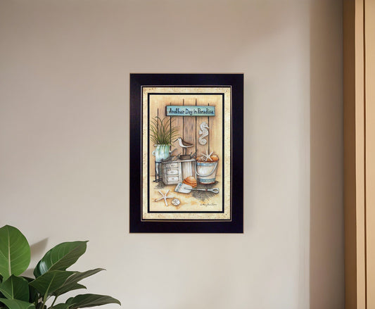 Another Day in Paradise 1 Black Framed Print Wall Art - Homeroots