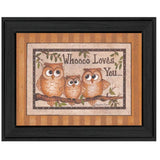 Whoooo Loves You Black Framed Print Wall Art - Homeroots