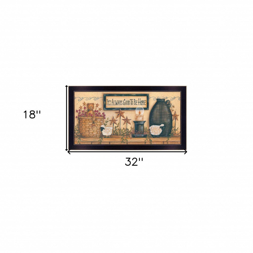 Its Always Good to Be Home Black Framed Print Wall Art - Homeroots - Flyclothing LLC