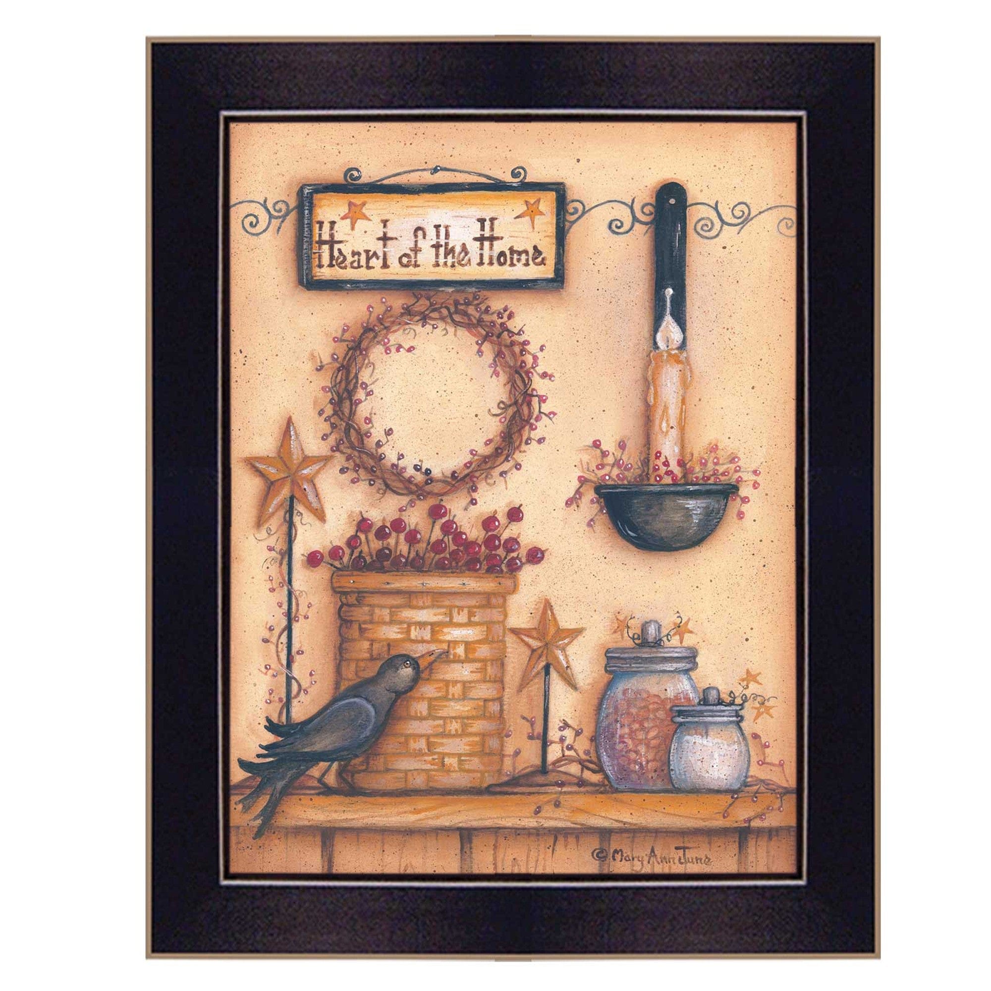 Heart of the Home 5 Black Framed Print Wall Art - Homeroots