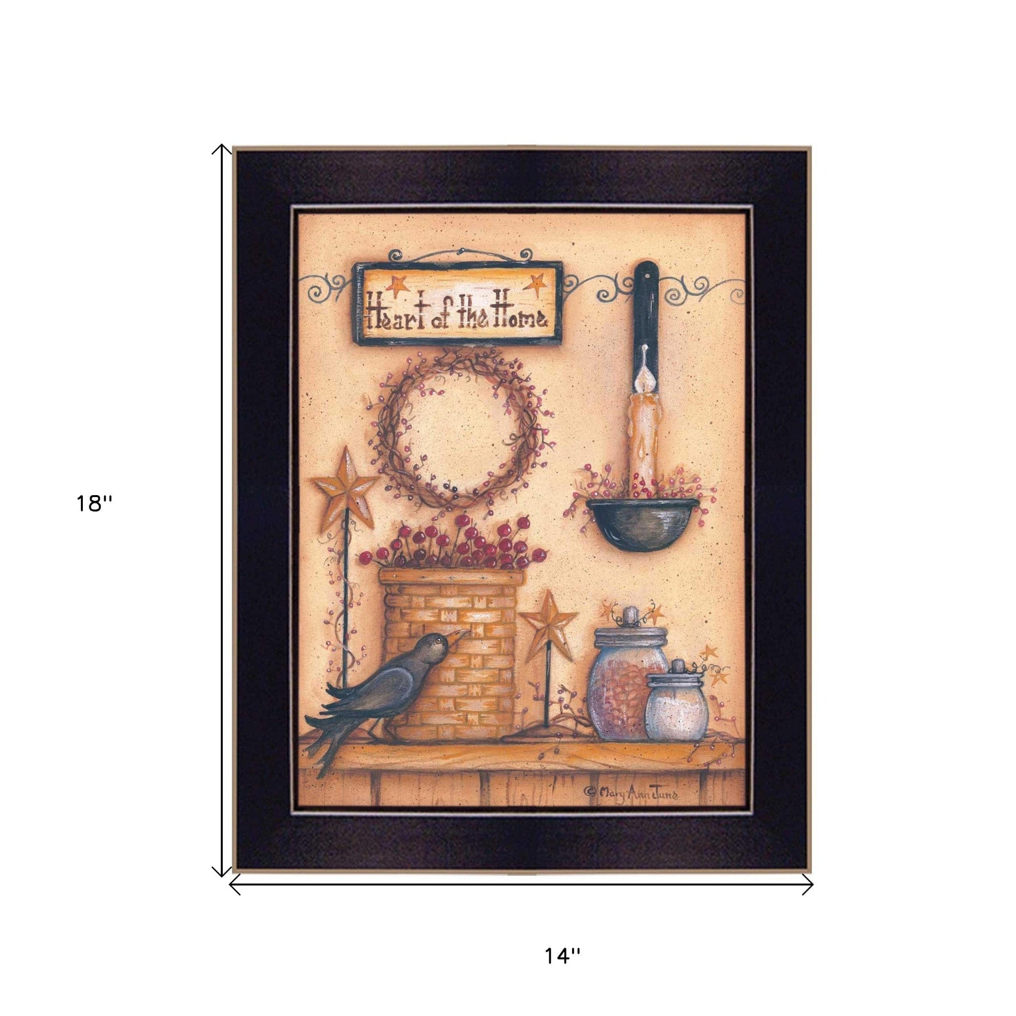 Heart of the Home 5 Black Framed Print Wall Art - Homeroots