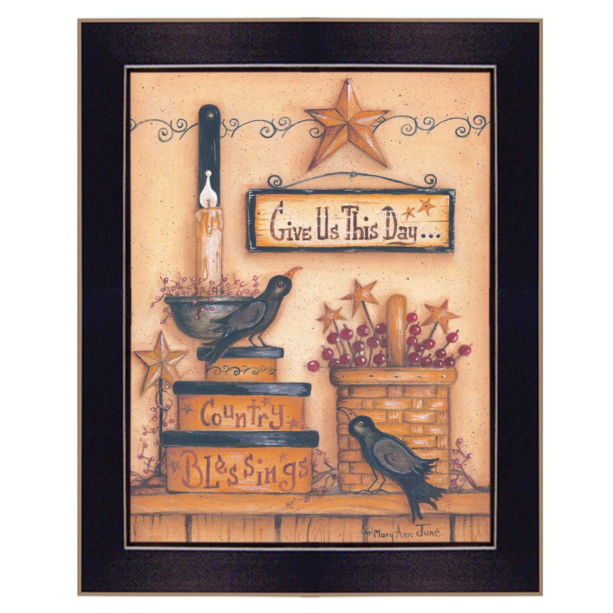 Give Us This Day Black Framed Print Wall Art - Homeroots