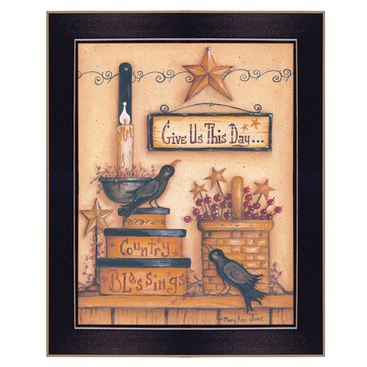 Give Us This Day Black Framed Print Wall Art - Homeroots