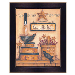Give Us This Day Black Framed Print Wall Art - Homeroots