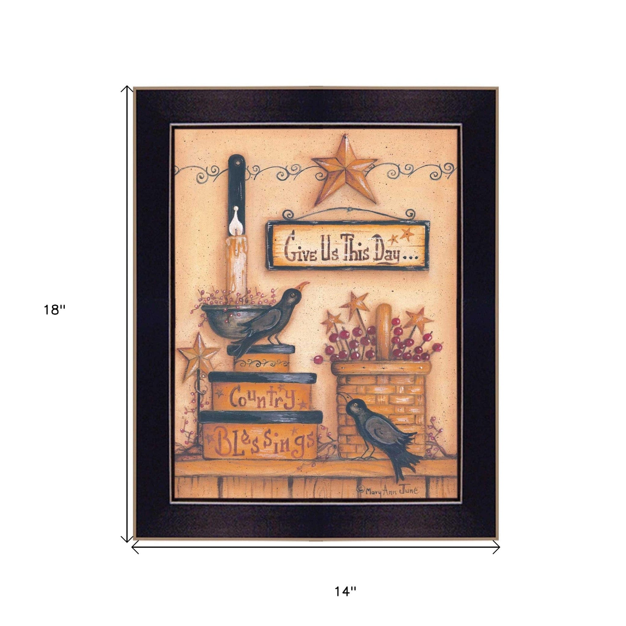 Give Us This Day Black Framed Print Wall Art - Homeroots