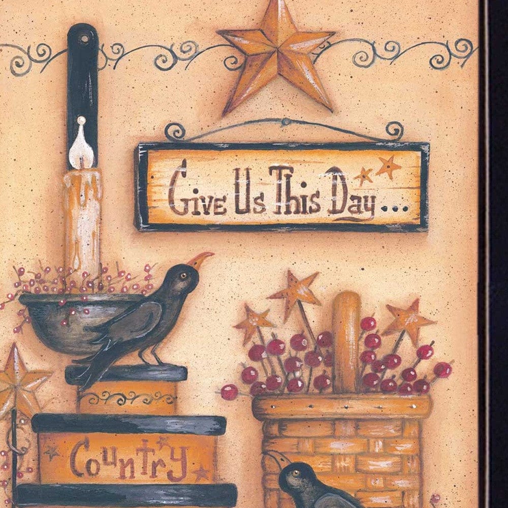 Give Us This Day Black Framed Print Wall Art - Homeroots