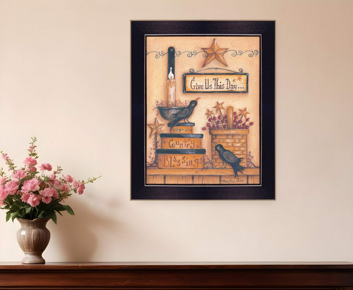 Give Us This Day Black Framed Print Wall Art - Homeroots - Flyclothing LLC