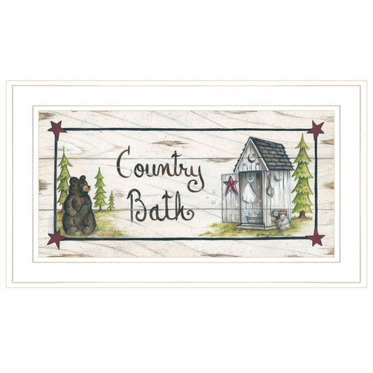 Country Bath 1 White Framed Print Bathroom Wall Art - Homeroots