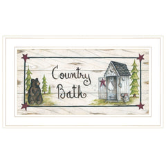 Country Bath 1 White Framed Print Bathroom Wall Art - Homeroots