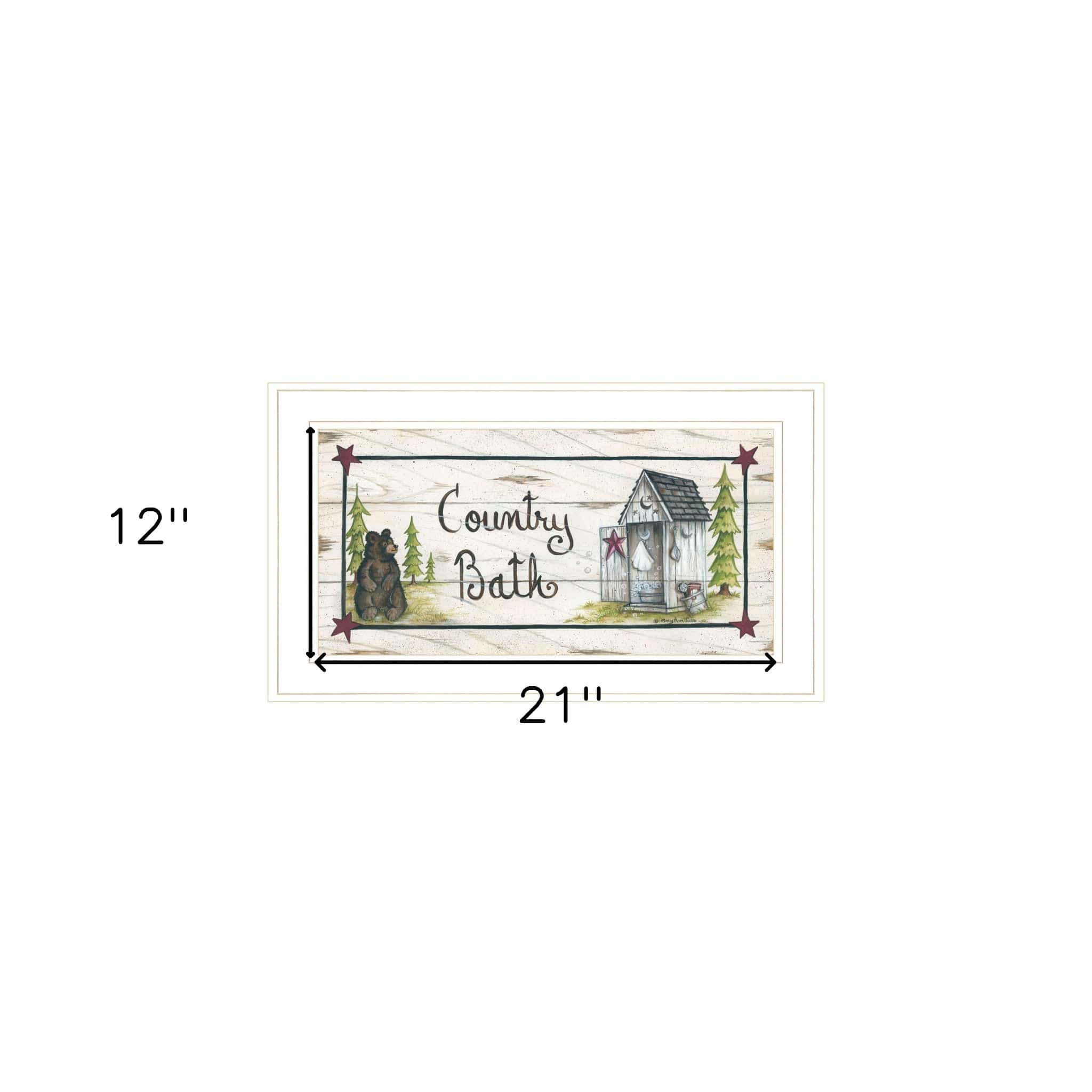 Country Bath 1 White Framed Print Bathroom Wall Art - Homeroots
