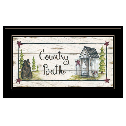 Country Bath 2 Black Framed Print Bathroom Wall Art - Homeroots