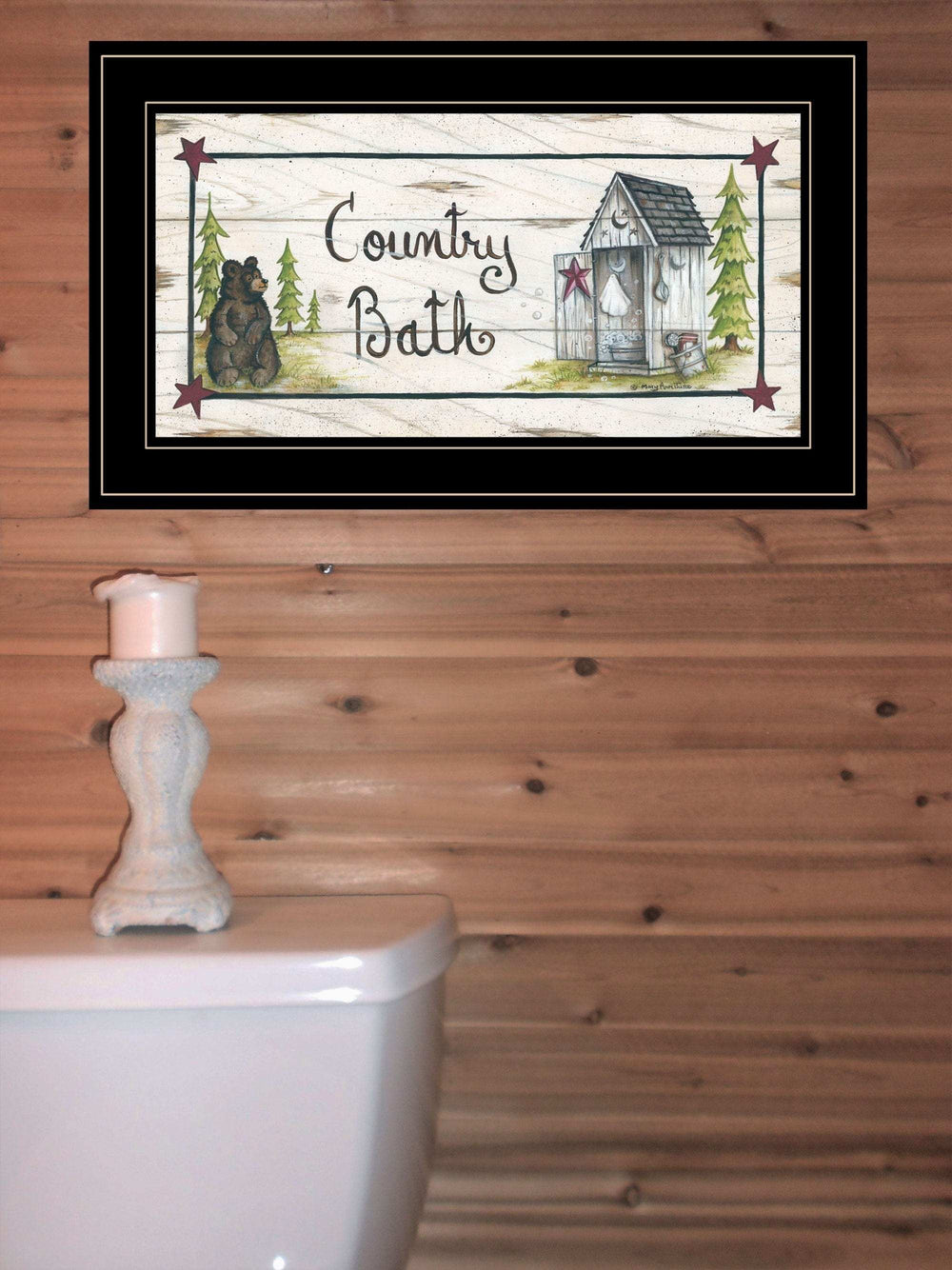 Country Bath 2 Black Framed Print Bathroom Wall Art - Homeroots - Flyclothing LLC