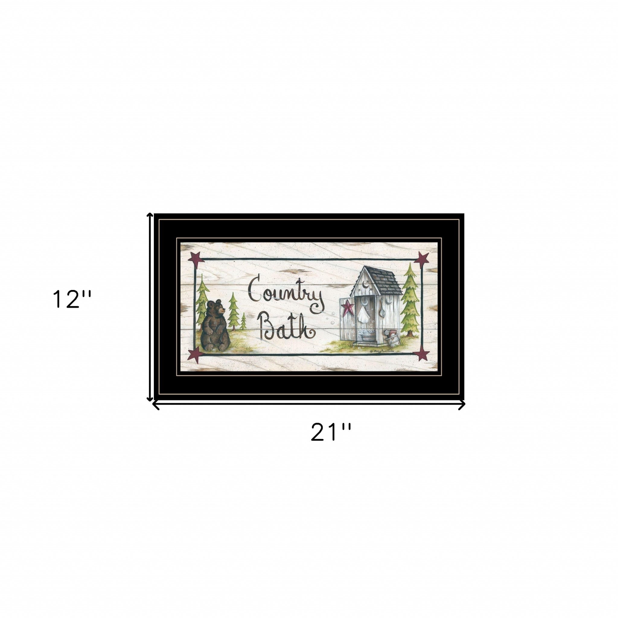 Country Bath 2 Black Framed Print Bathroom Wall Art - Homeroots