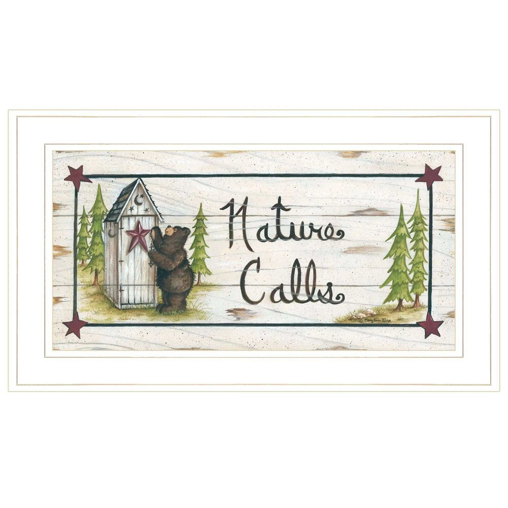 Nature Calls 1 White Framed Print Wall Art - Homeroots - Flyclothing LLC