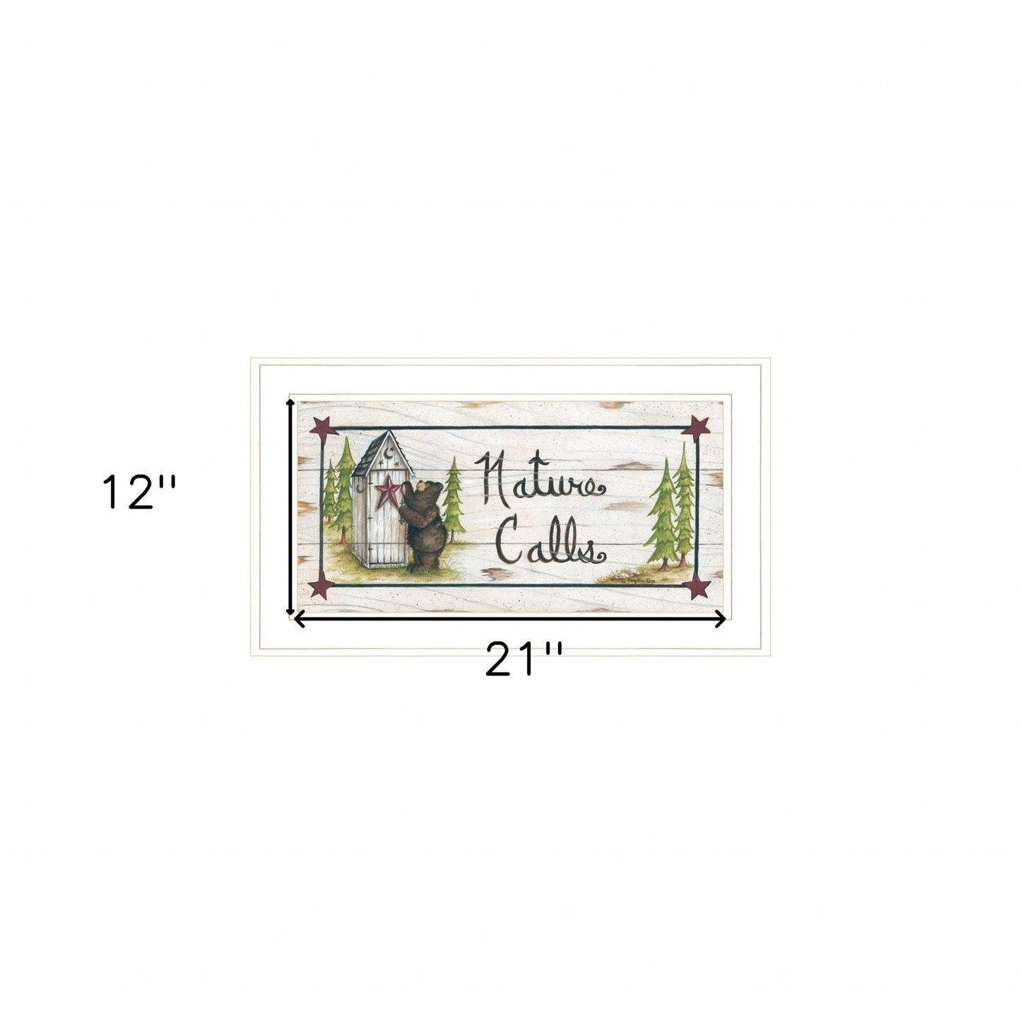 Nature Calls 1 White Framed Print Wall Art - Homeroots - Flyclothing LLC