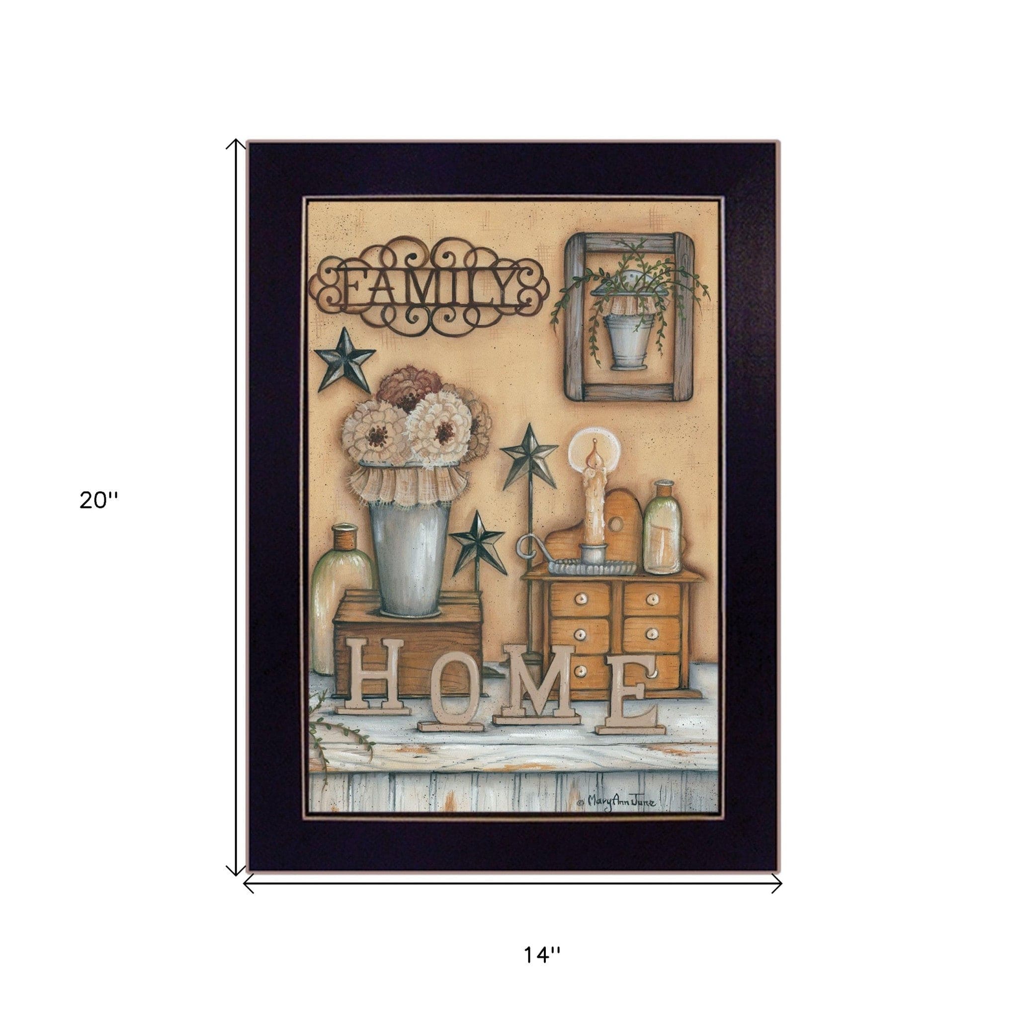 Family 9 Black Framed Print Wall Art - Homeroots