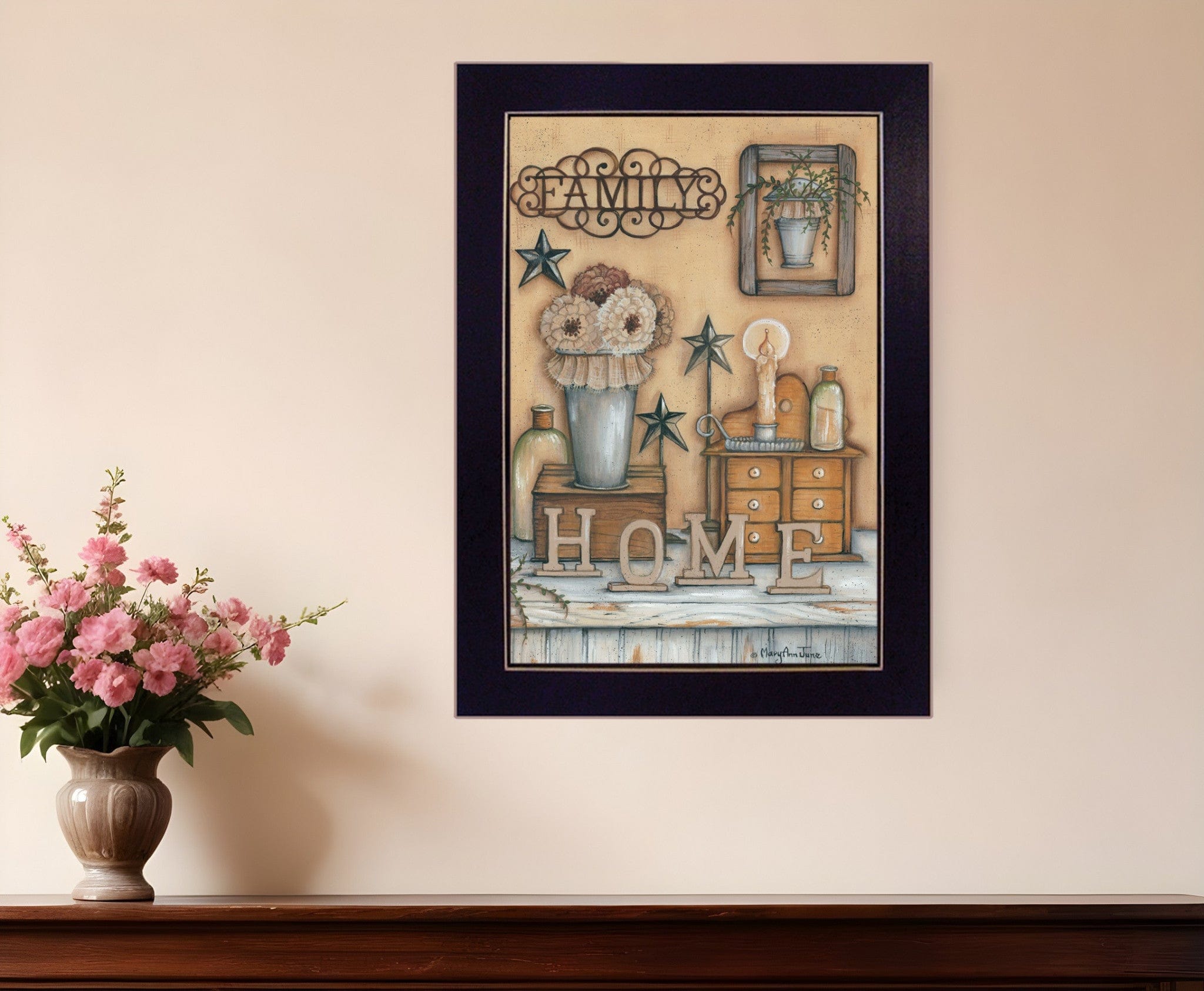Family 9 Black Framed Print Wall Art - Homeroots