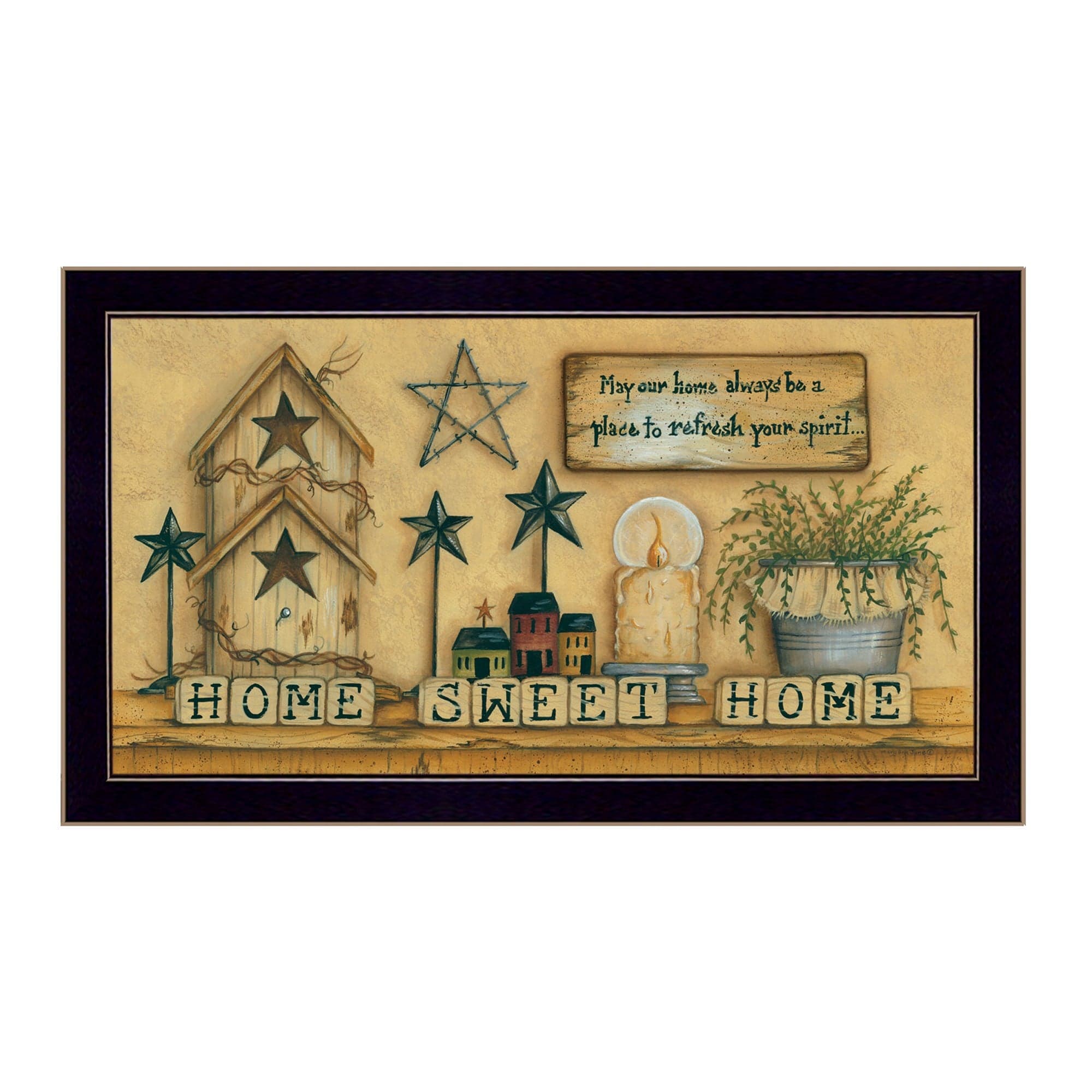 Home Sweet Home 6 Black Framed Print Wall Art - Homeroots