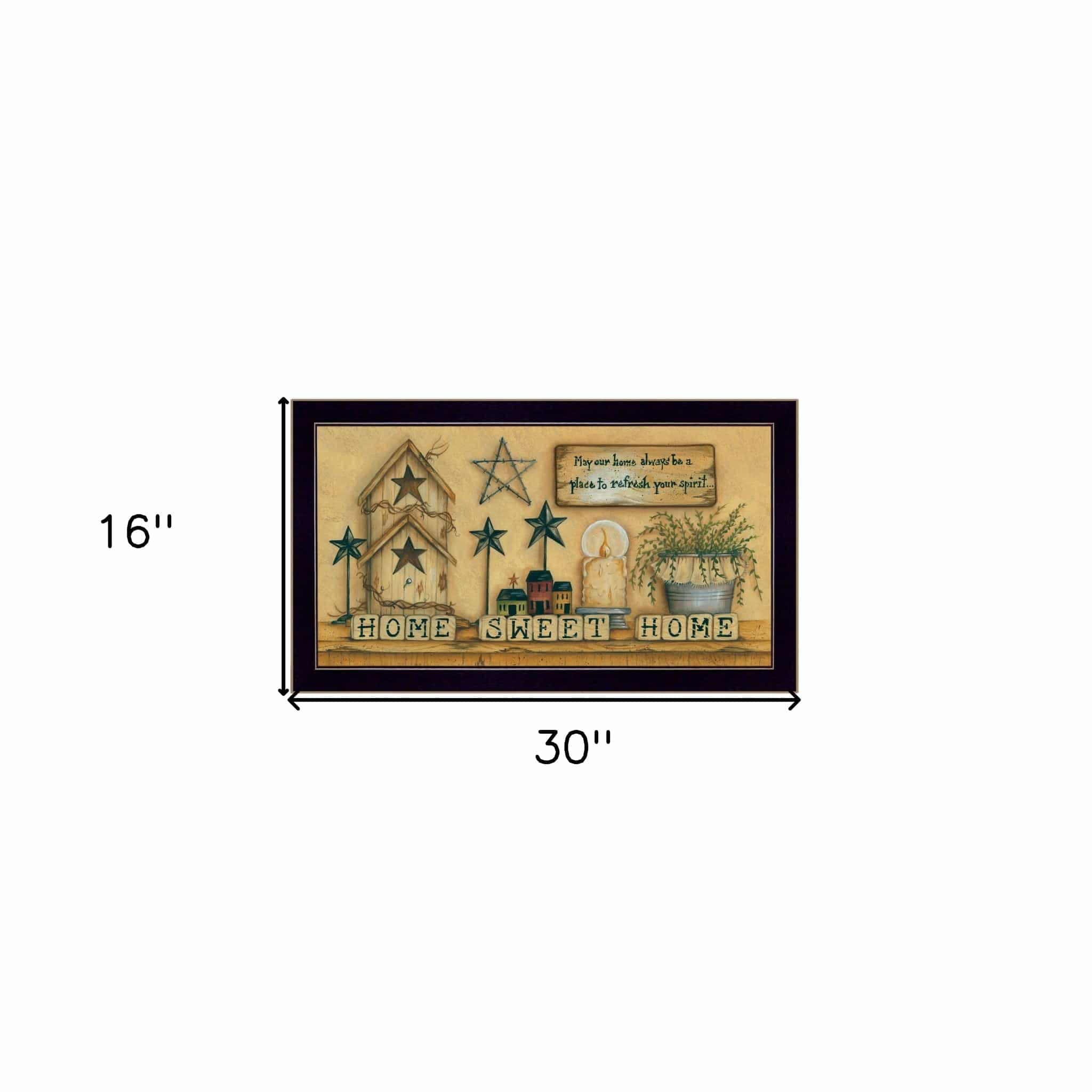 Home Sweet Home 6 Black Framed Print Wall Art - Homeroots
