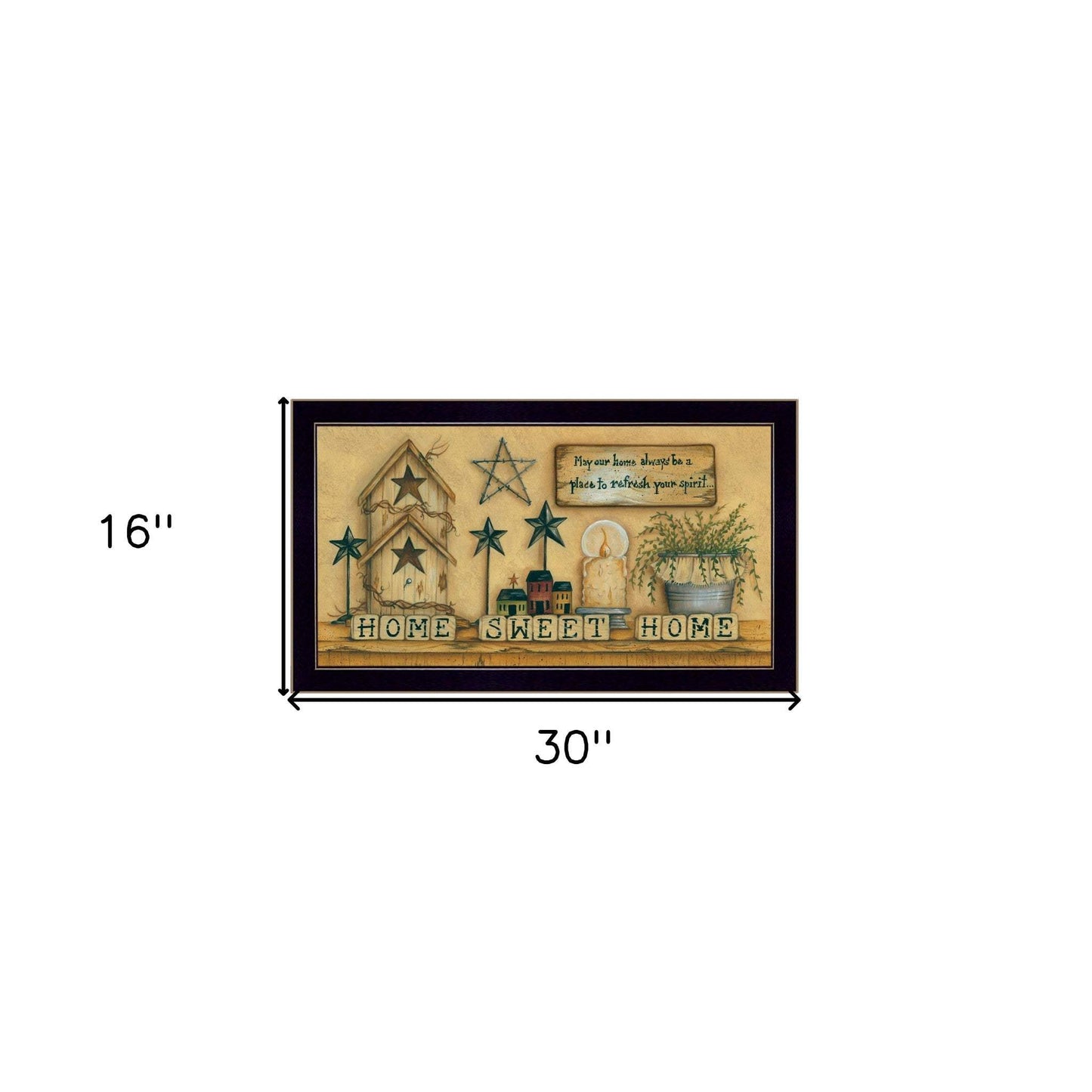 Home Sweet Home 6 Black Framed Print Wall Art - Homeroots - Flyclothing LLC