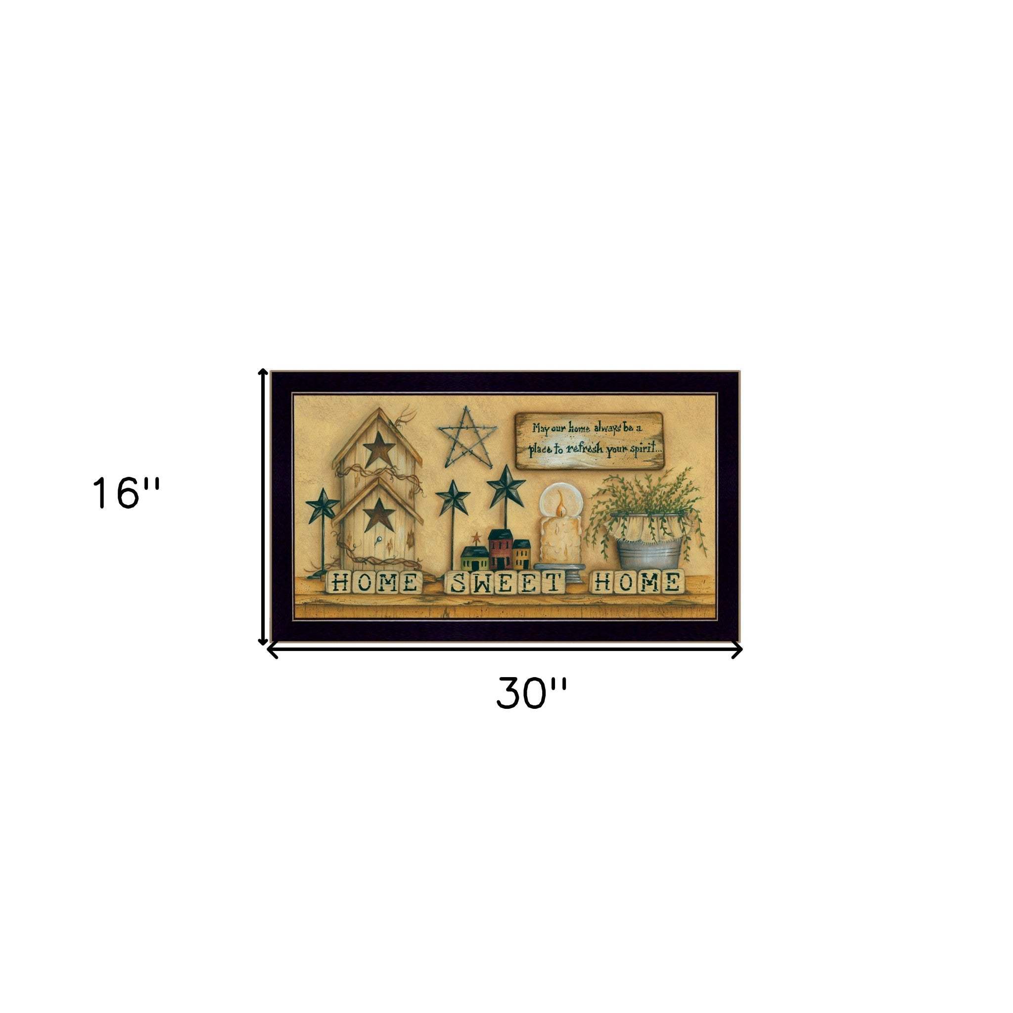 Home Sweet Home 6 Black Framed Print Wall Art - Homeroots - Flyclothing LLC