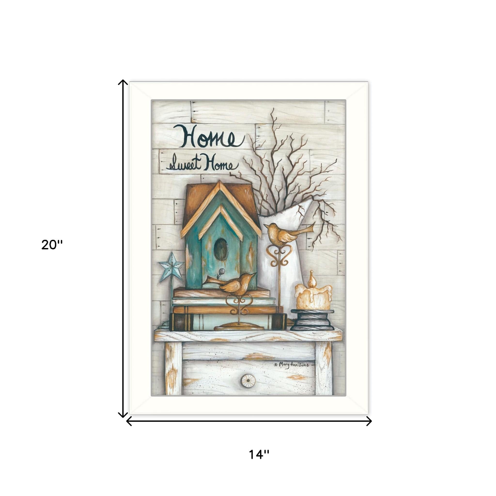 Home Sweet Home 5 White Framed Print Wall Art - Homeroots