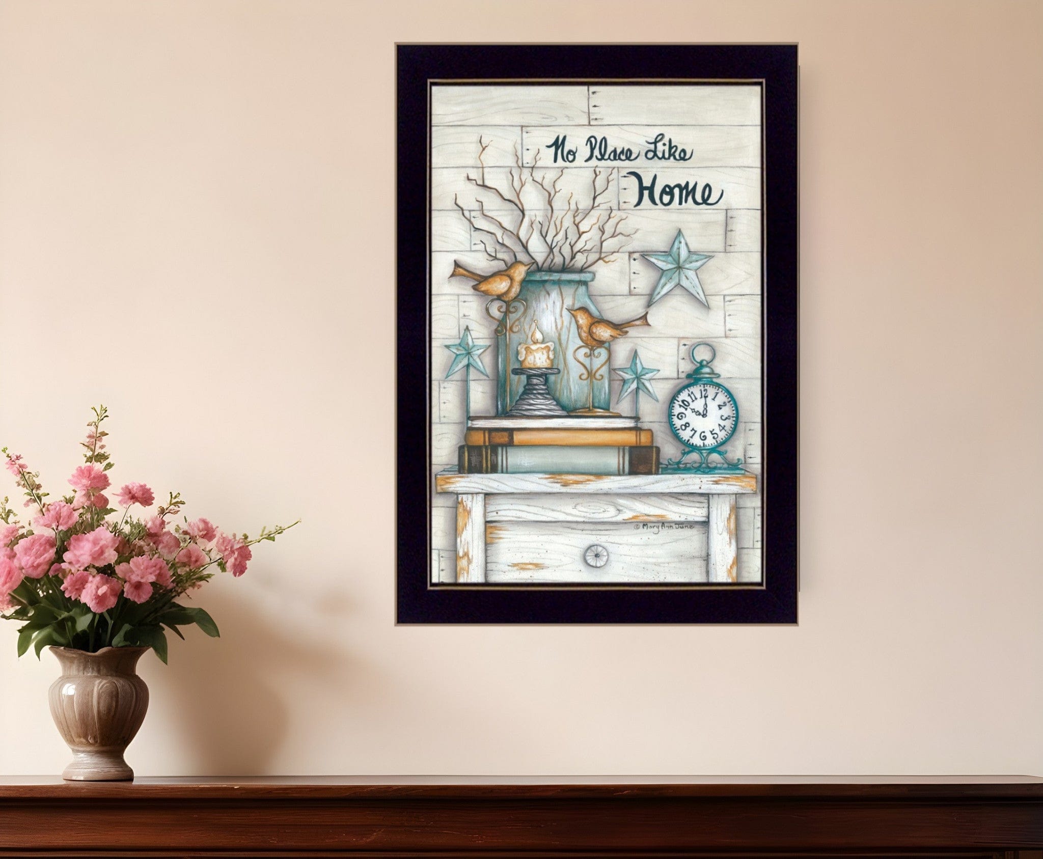 No Place Like Home 5 Black Framed Print Wall Art - Homeroots