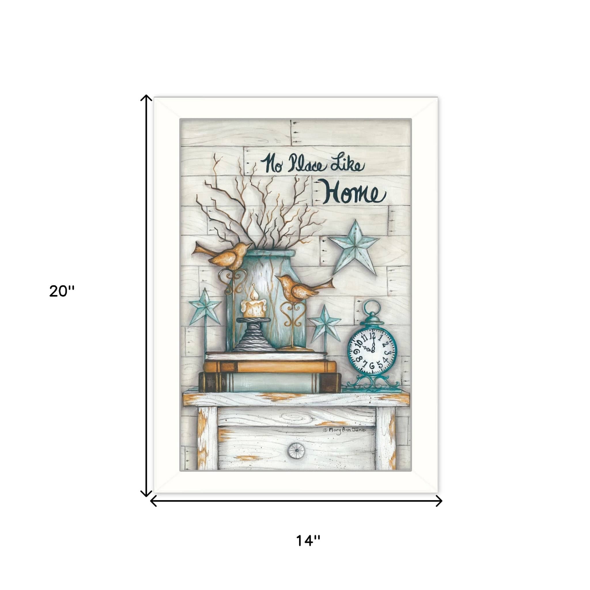 No Place Like Home 6 White Framed Print Wall Art - Homeroots