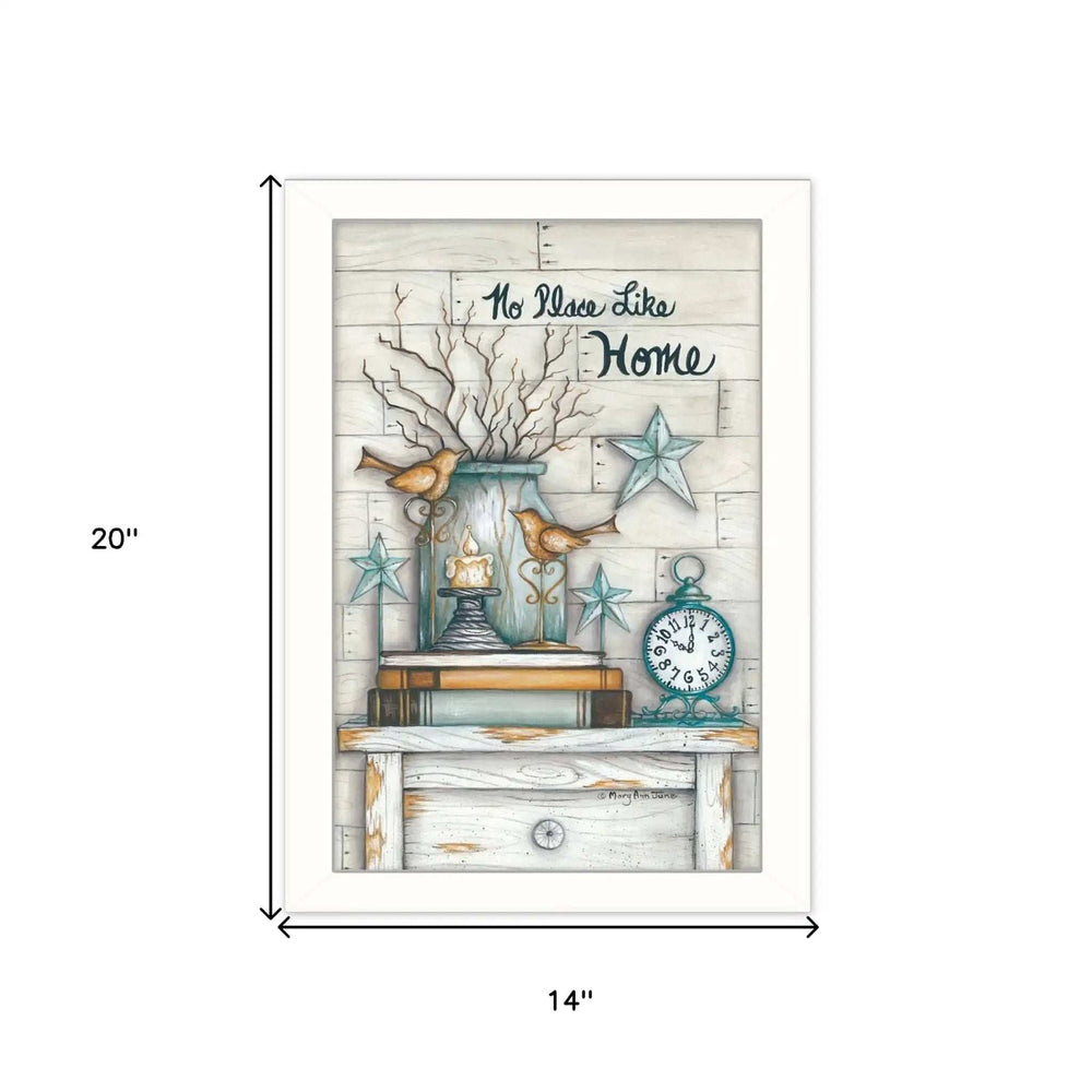 No Place Like Home 6 White Framed Print Wall Art - Homeroots - Flyclothing LLC