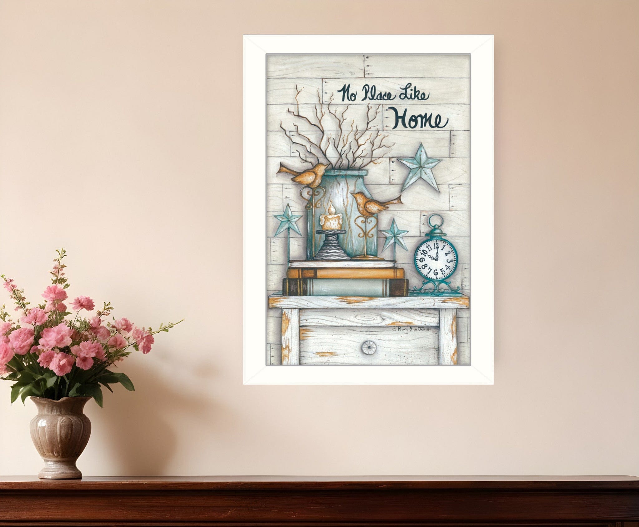 No Place Like Home 6 White Framed Print Wall Art - Homeroots