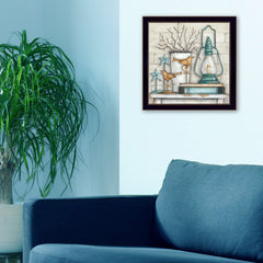 Lantern on Books 1 Black Framed Print Wall Art - Homeroots