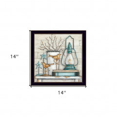 Lantern on Books 1 Black Framed Print Wall Art - Homeroots
