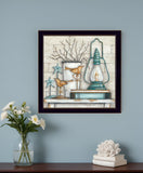 Lantern on Books 1 Black Framed Print Wall Art - Homeroots