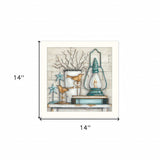 Lantern on Books 2 White Framed Print Wall Art - Homeroots - Flyclothing LLC