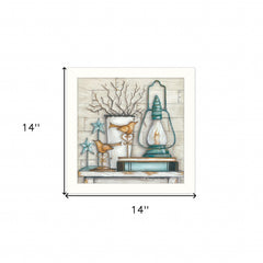 Lantern on Books 2 White Framed Print Wall Art - Homeroots