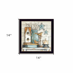 Birdhouse on Books 1 Black Framed Print Wall Art - Homeroots