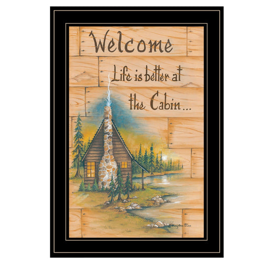 Life is Better at the Cabin 2 Black Framed Print Wall Art - Homeroots