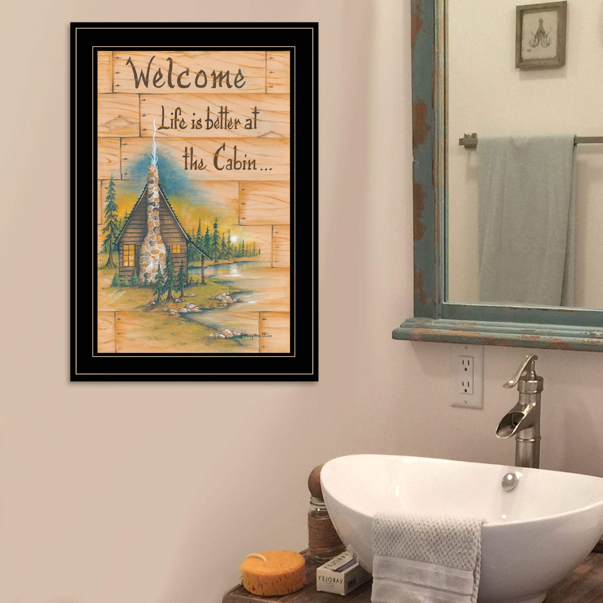 Life is Better at the Cabin 2 Black Framed Print Wall Art - Homeroots - Flyclothing LLC