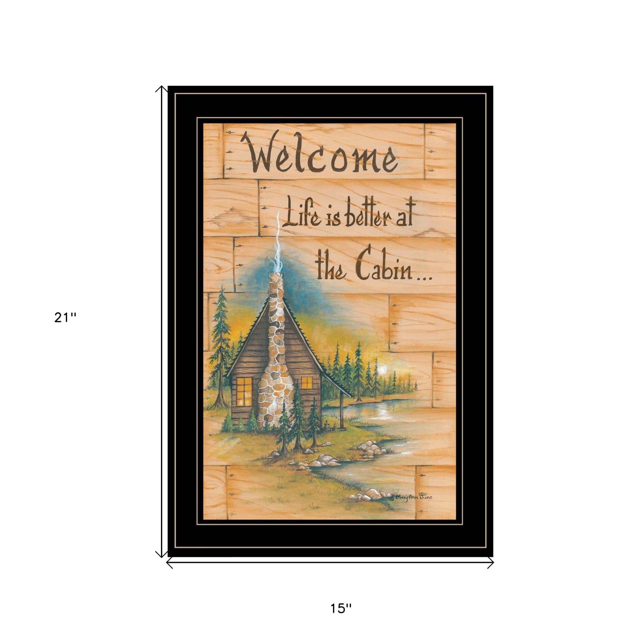 Life is Better at the Cabin 2 Black Framed Print Wall Art - Homeroots