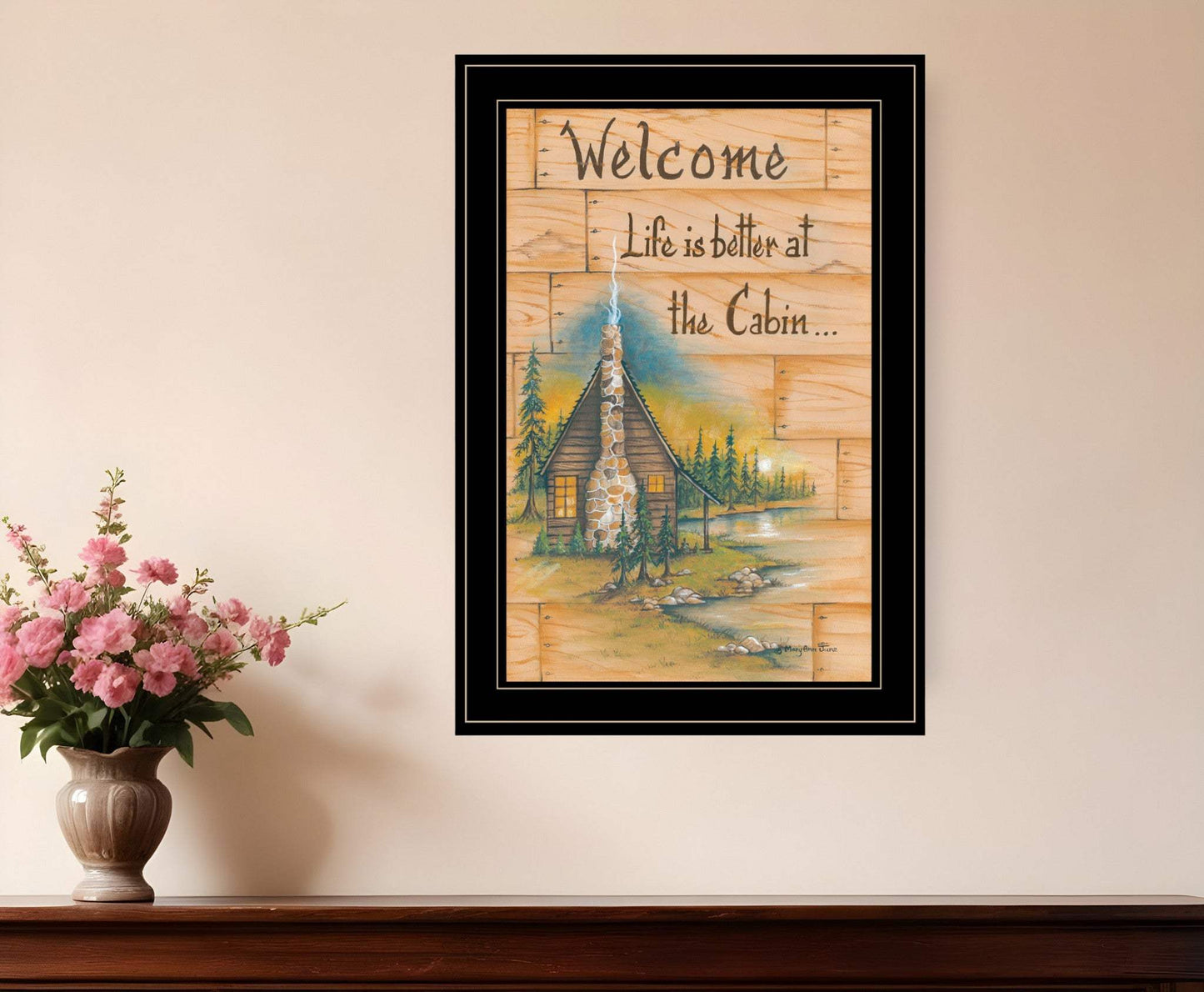 Life is Better at the Cabin 2 Black Framed Print Wall Art - Homeroots - Flyclothing LLC