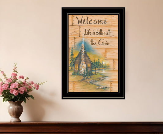 Life is Better at the Cabin 2 Black Framed Print Wall Art - Homeroots
