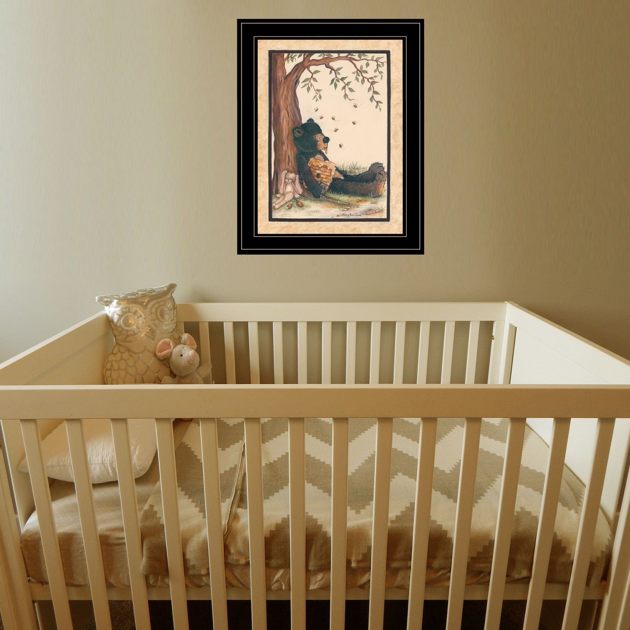 Nap Time 2 Black Framed Print Wall Art - Homeroots