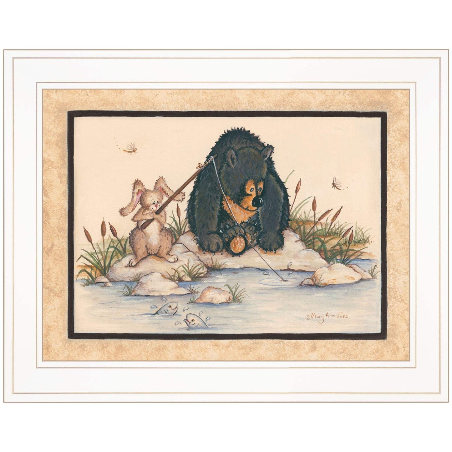 Gone Fishing 1 White Framed Print Wall Art - Homeroots - Flyclothing LLC