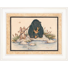 Gone Fishing 1 White Framed Print Wall Art - Homeroots