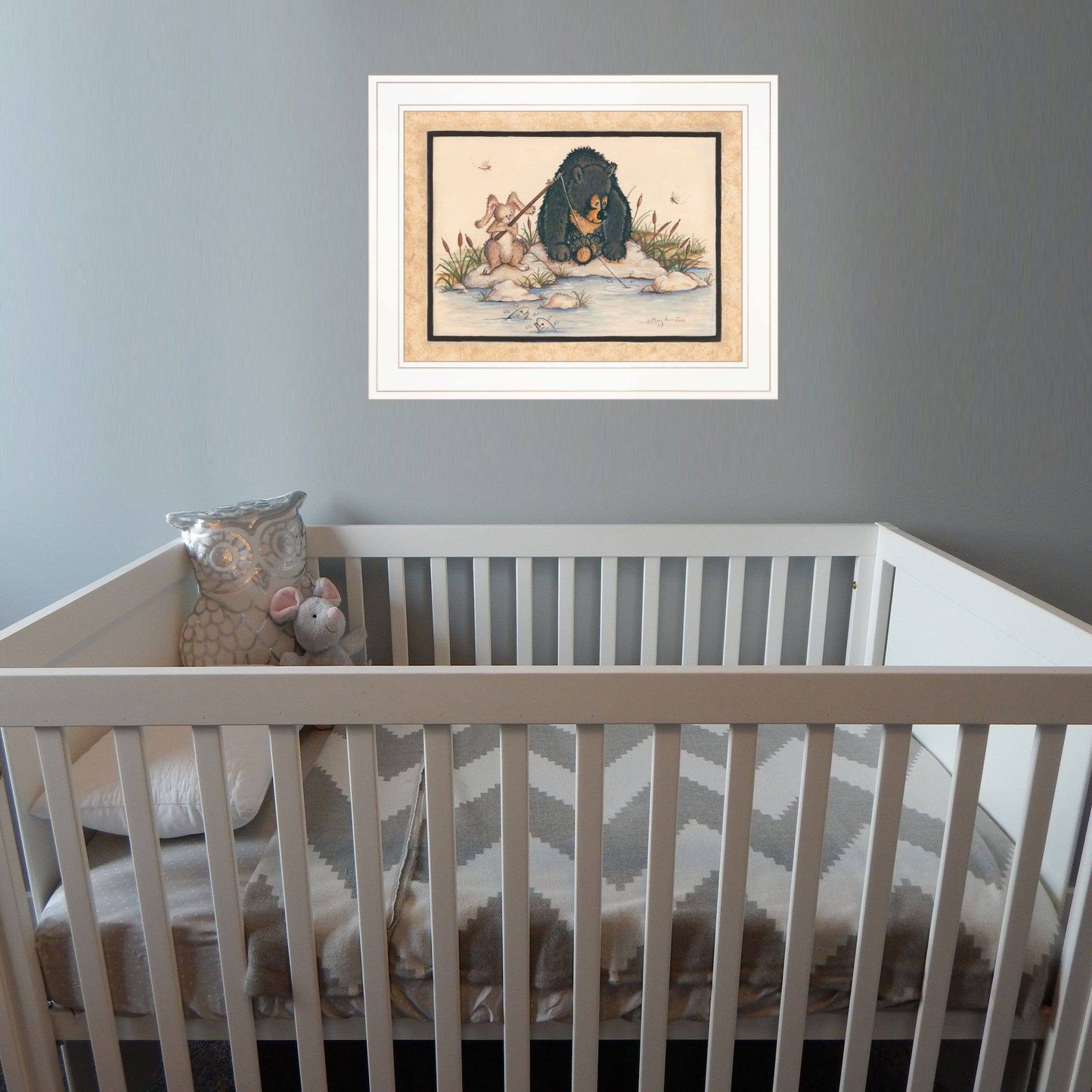 Gone Fishing 1 White Framed Print Wall Art - Homeroots