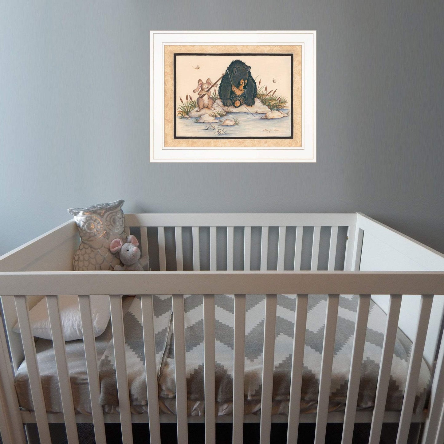 Gone Fishing 1 White Framed Print Wall Art - Homeroots - Flyclothing LLC